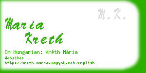 maria kreth business card
